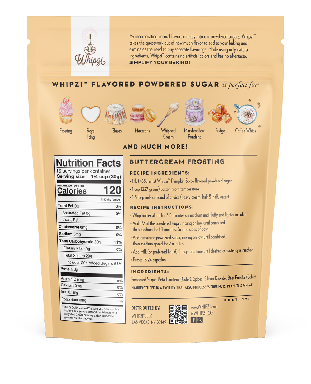 Whipzi® Pumpkin Spice Flavor Powdered Sugar - Cozy Fall Baking Flavor 🎃✨