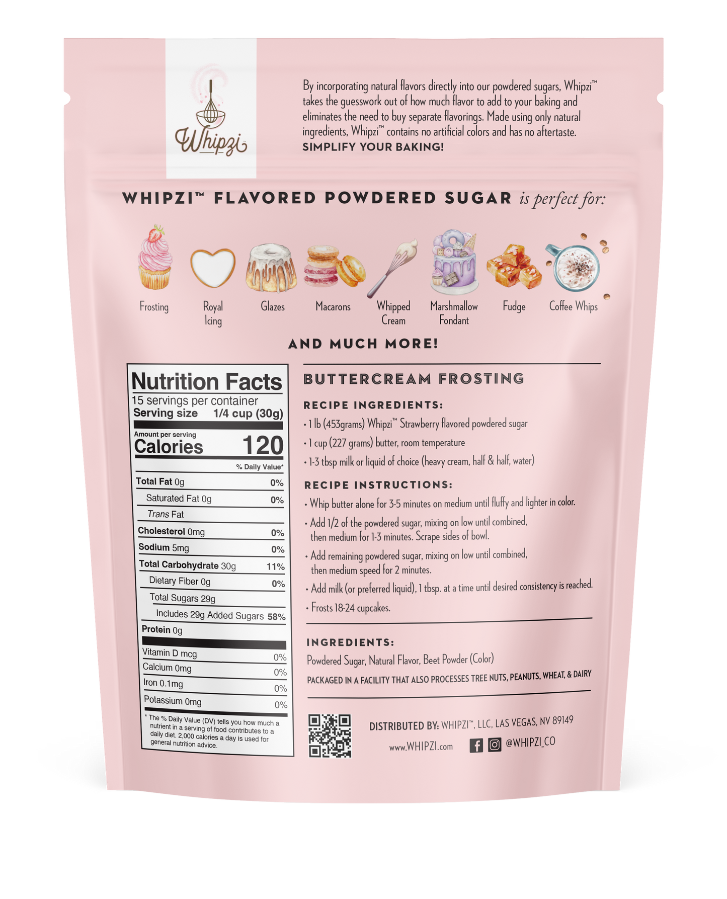Whipzi® Strawberry Flavor Powdered Sugar