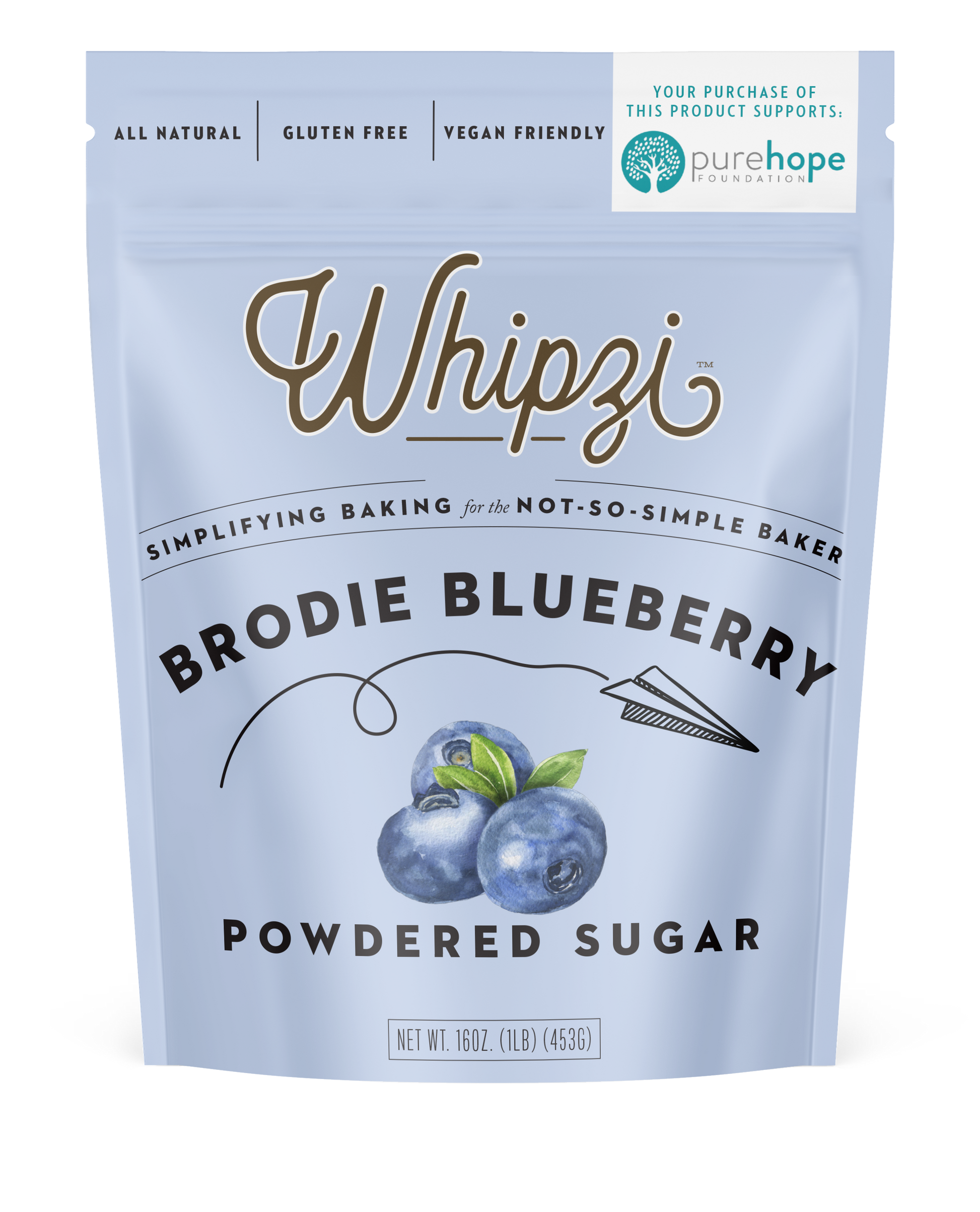Blueberry flavor powdered sugar