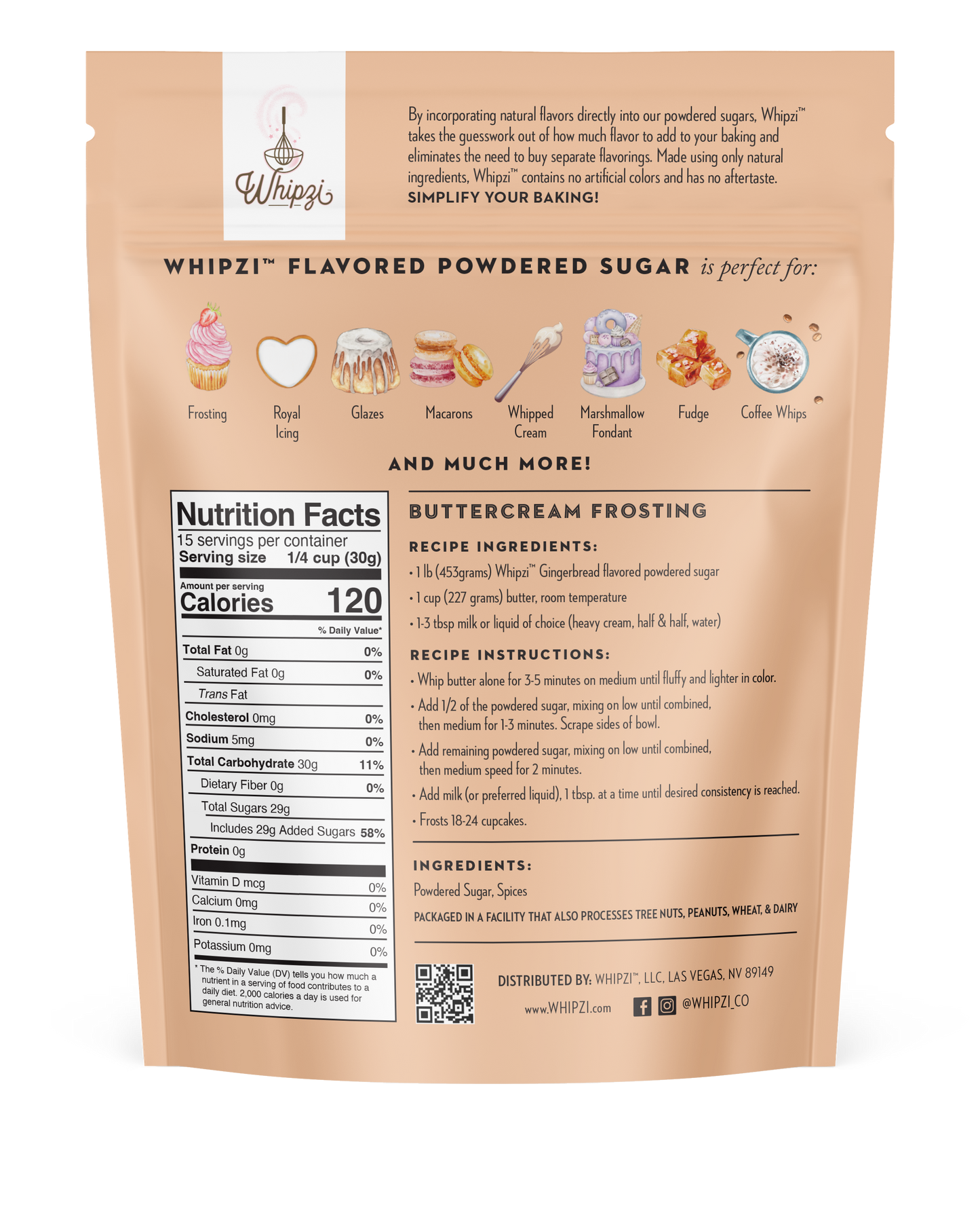 Whipzi® Gingerbread Flavor Powdered Sugar - Warm Spiced Baking