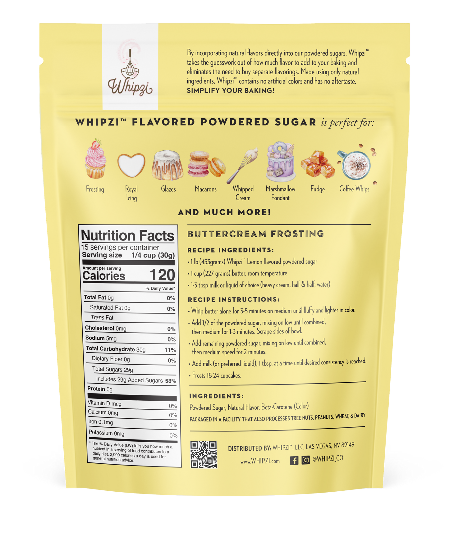 lemon flavor powdered sugar recipe idea and ingredient list nutrition