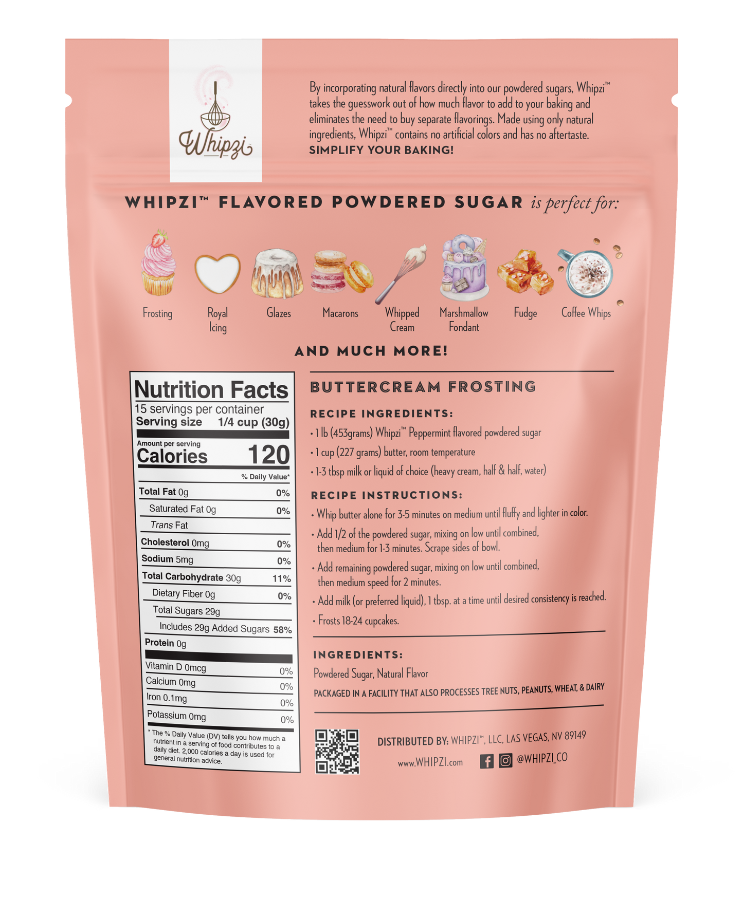Whipzi® Peppermint Flavor Powdered Sugar - Cool & Minty Baking