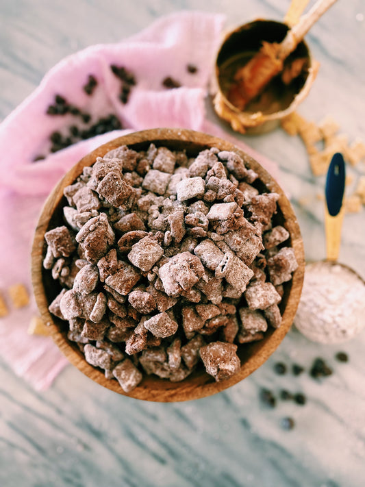 EASIEST CHOCOLATE MUDDY BUDDIES PUPPY CHOW RECIPE DOUBLE CHOCOLATE