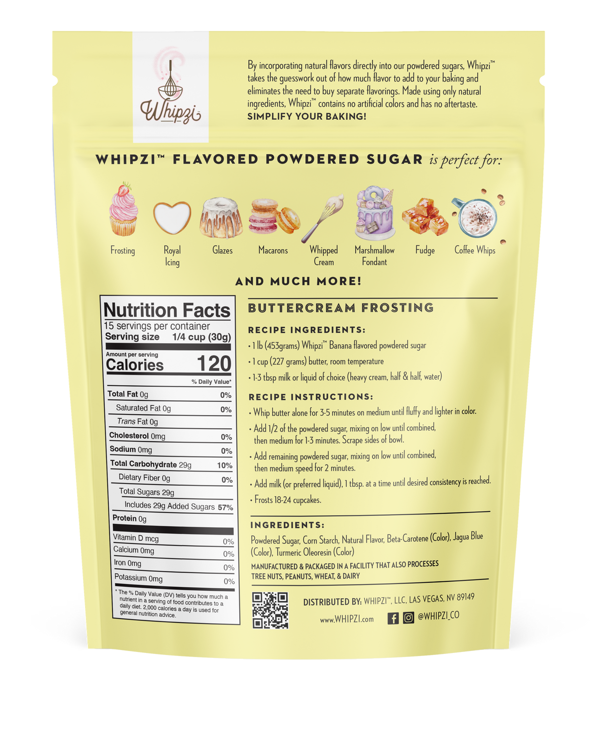 Whipzi Banana Flavor Powdered Sugar - Limited Edition