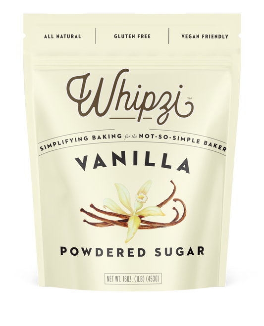 Package of Whipzi Vanilla Powdered Sugar on a white background