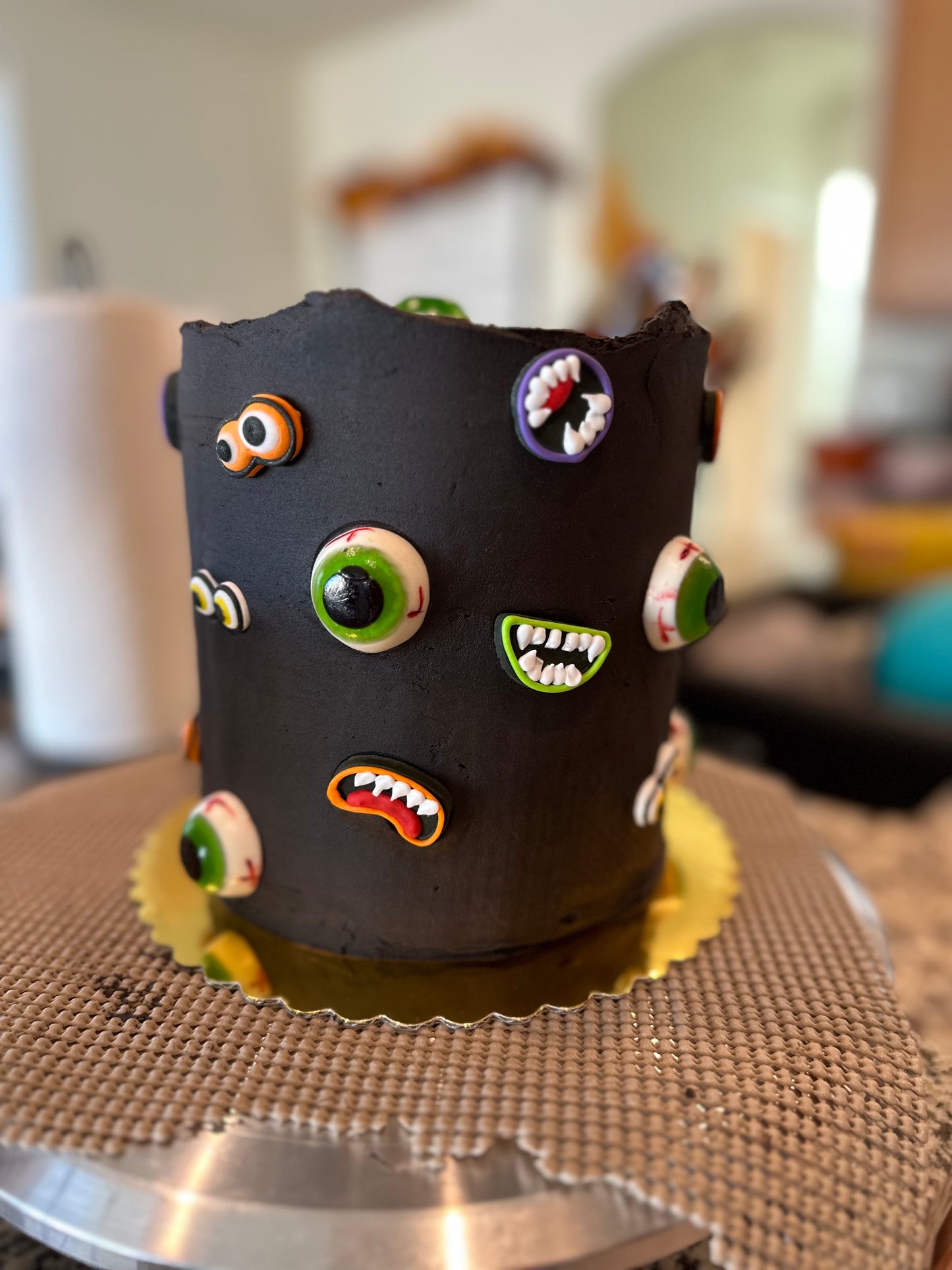 Whipzi black cocoa halloween cake