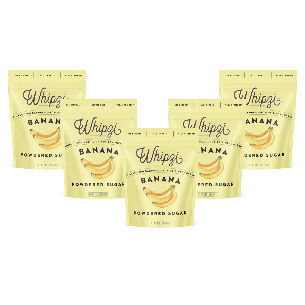 Whipzi Banana Flavor Powdered Sugar NEW  - Limited Edition Bundle