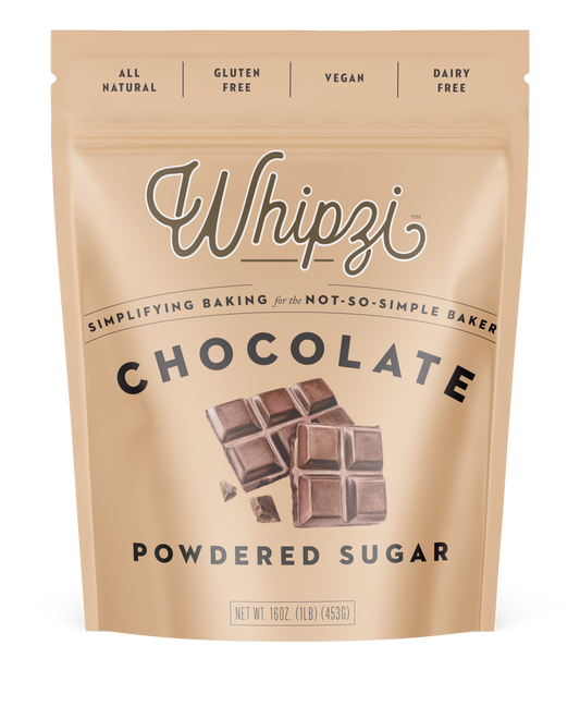 Whipzi™ chocolate flavored powdered sugar. Easy chocolate frosting